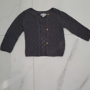 Primark Dark Gray Knit Cardigan with Wooden Buttons